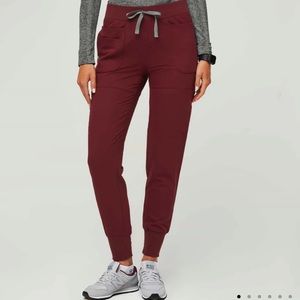 Figs Burgundy Nepal Skinny Jogger Pant
